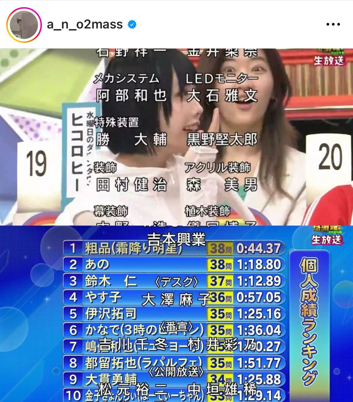 あののインスタグラムから
