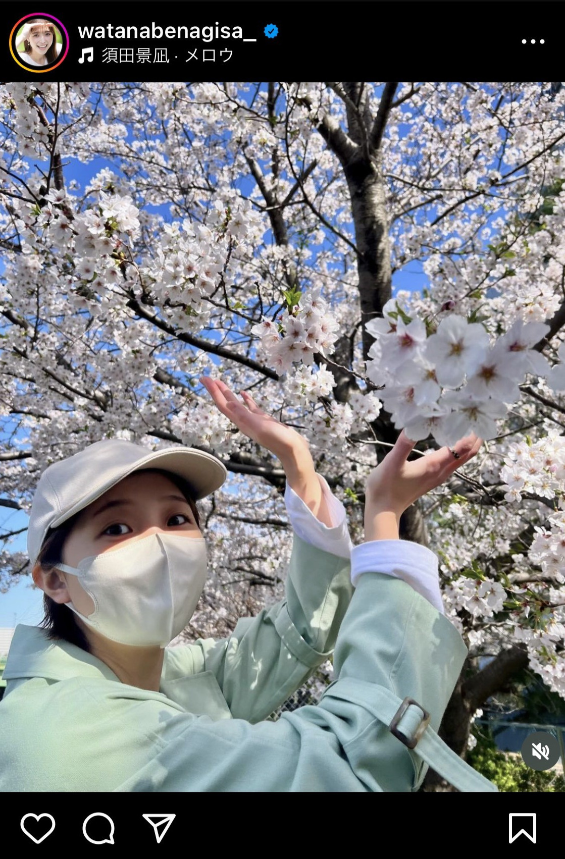 渡邊渚アナのインスタグラムから