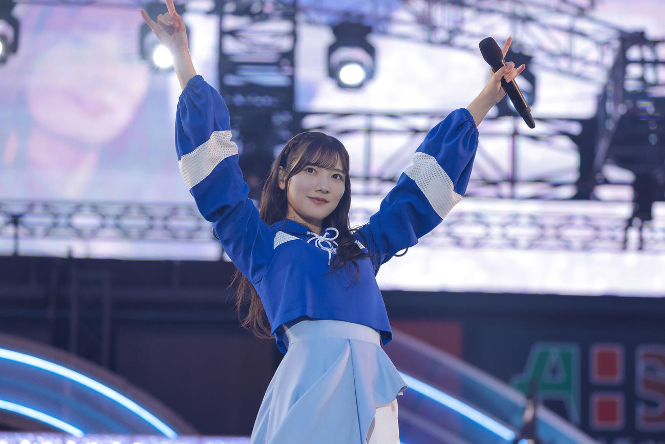 日向坂46「5回目のひな誕祭」DAY1でパフォーマンスする河田陽菜（上山陽介氏撮影）