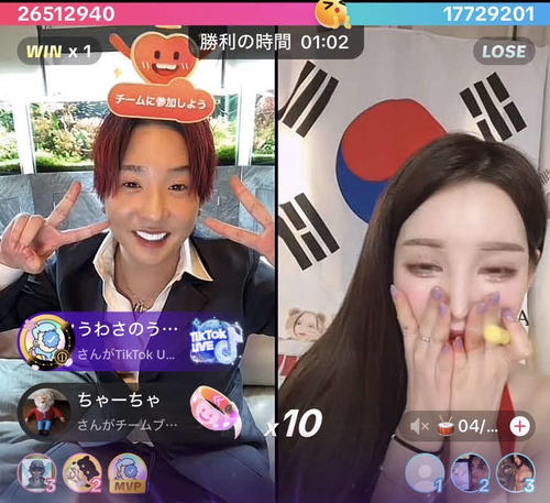 超無課金が人気ライバーEllaとのTikTokライブ配信で勝利「全員の力が見れたかな」
