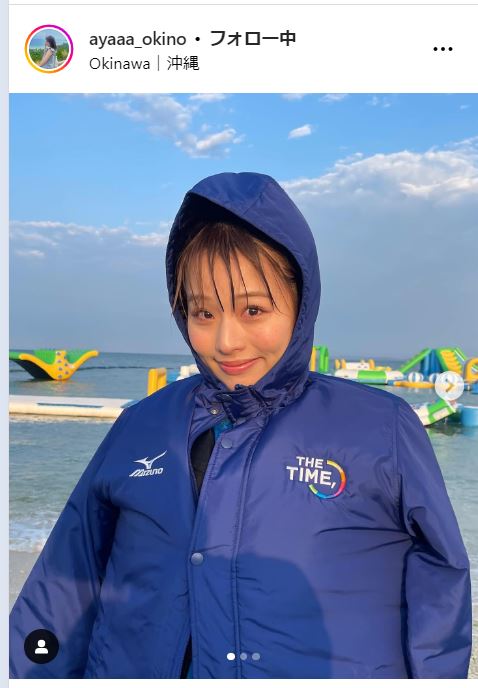 全国生中継で海に５度も転落の女子アナ「久々の沖縄の海は塩っぱかった！」笑顔の髪濡れショット