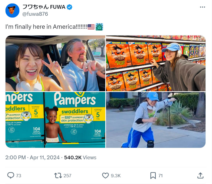 フワちゃんのXから