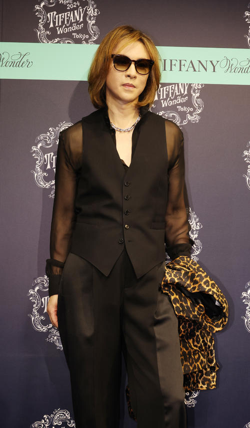 ティファニーのイベントに参加したYOSHIKI（撮影・中島郁夫）
