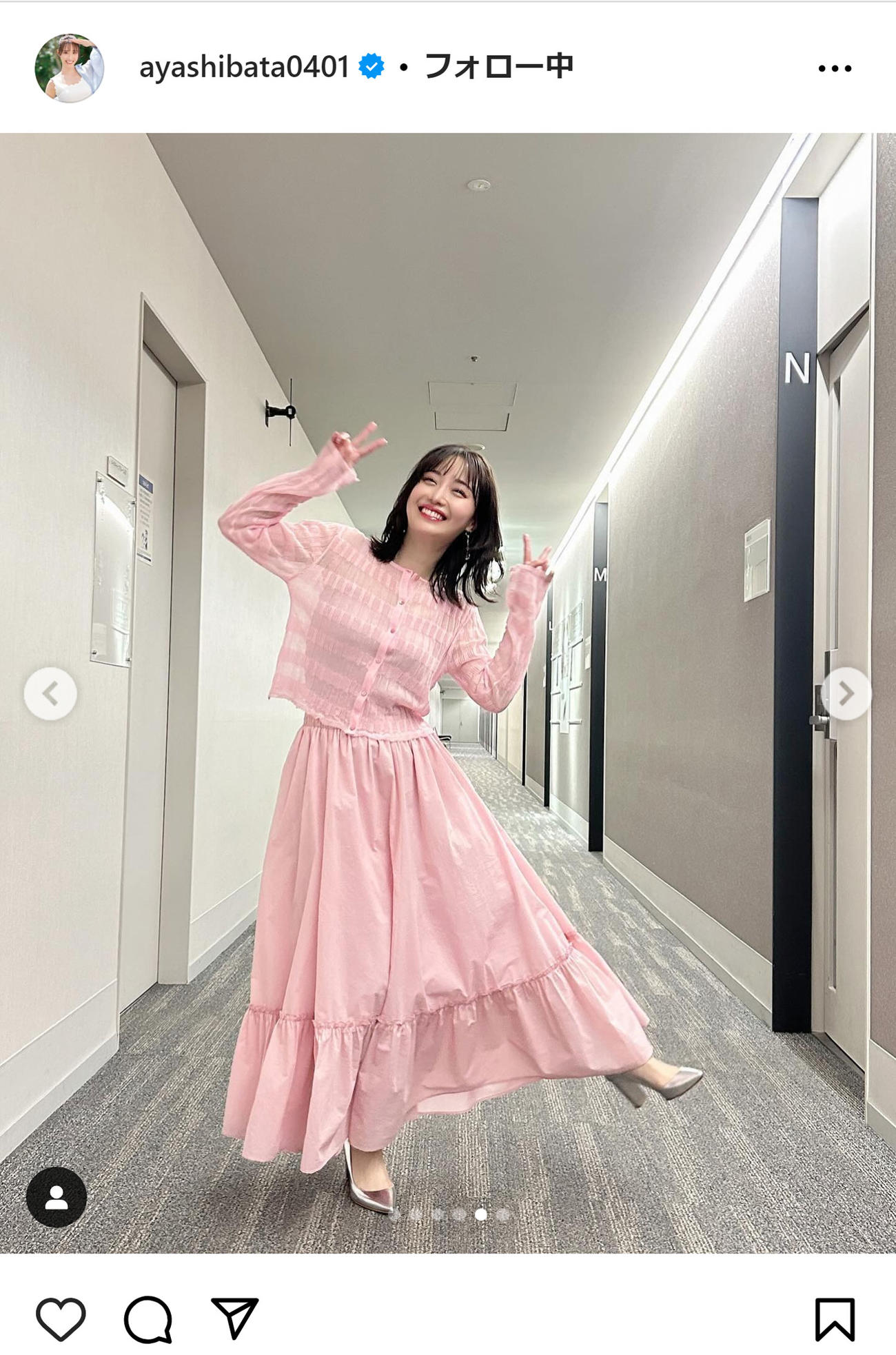 柴田阿弥アナのインスタグラムから