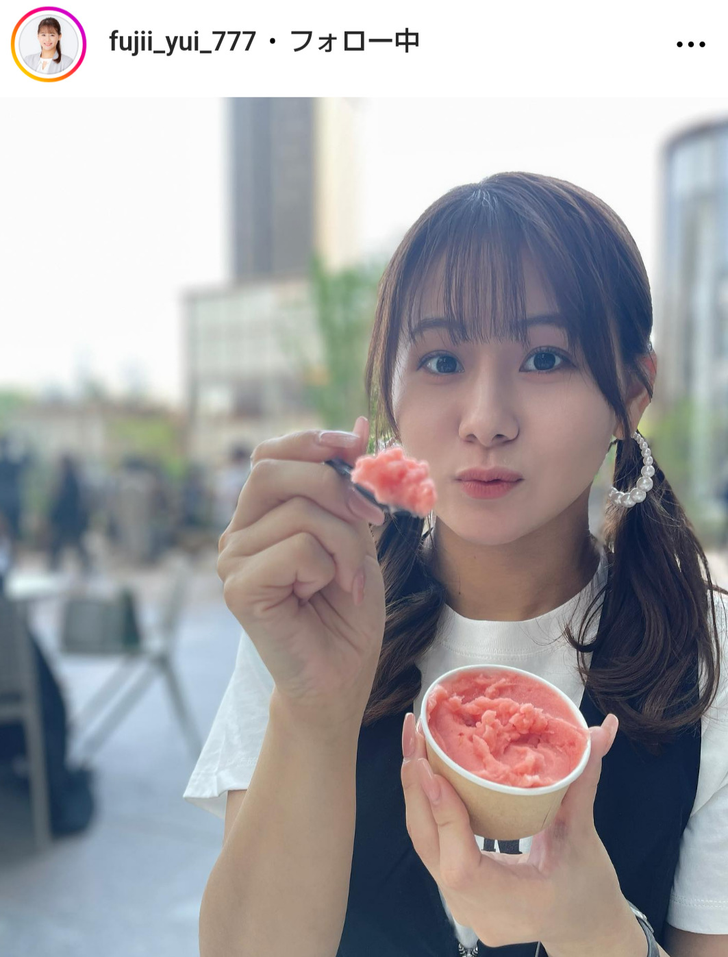 藤井由依アナのインスタグラムから