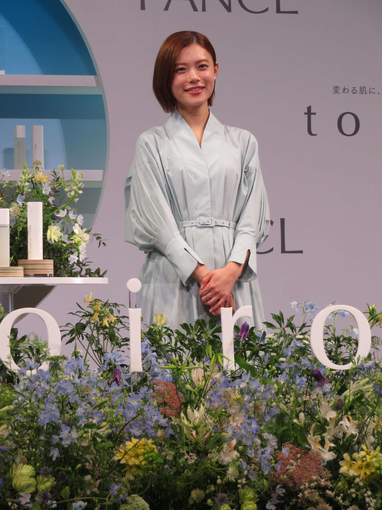 ファンケル「toiro」新CM発表会で笑みを浮かべる杉咲花（撮影・村上幸将）