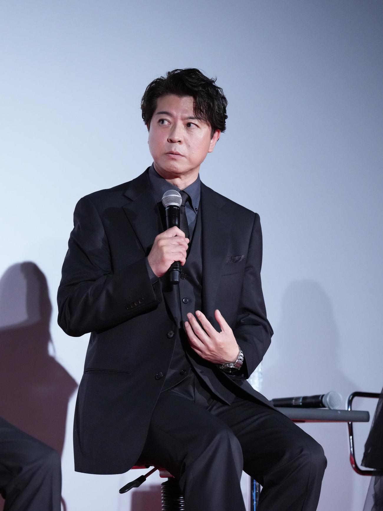 テレビ朝日系ドラマ「Believeー君にかける橋ー」キャスト登壇イベントに臨む上川隆也（撮影・小沢裕）