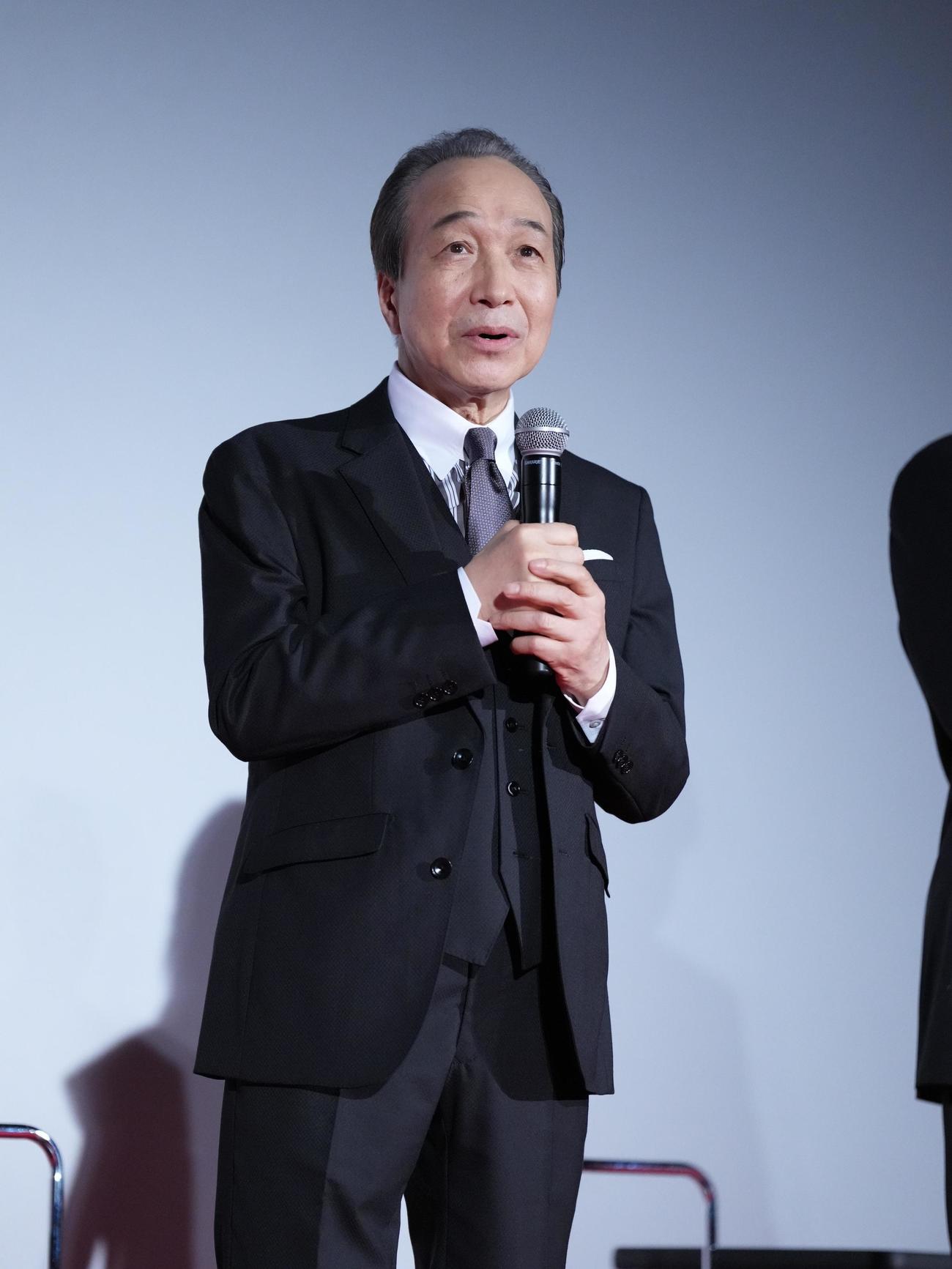 テレビ朝日系ドラマ「Believeー君にかける橋ー」キャスト登壇イベントに臨む小日向文世（撮影・小沢裕）