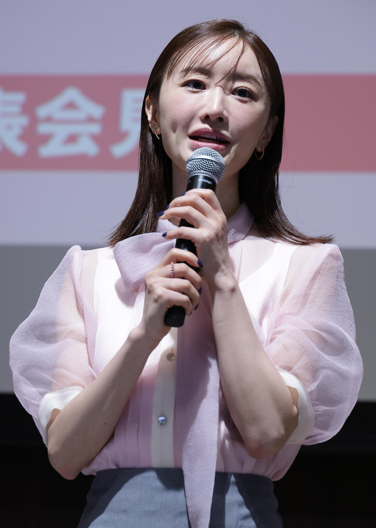 ドラマ「ミス・ターゲット」制作発表会見を行った松本まりか（撮影・中島郁夫）
