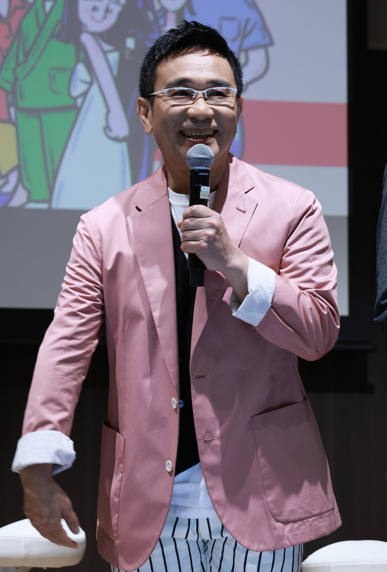 ドラマ「ミス・ターゲット」制作発表会見を行った八嶋智人（撮影・中島郁夫）