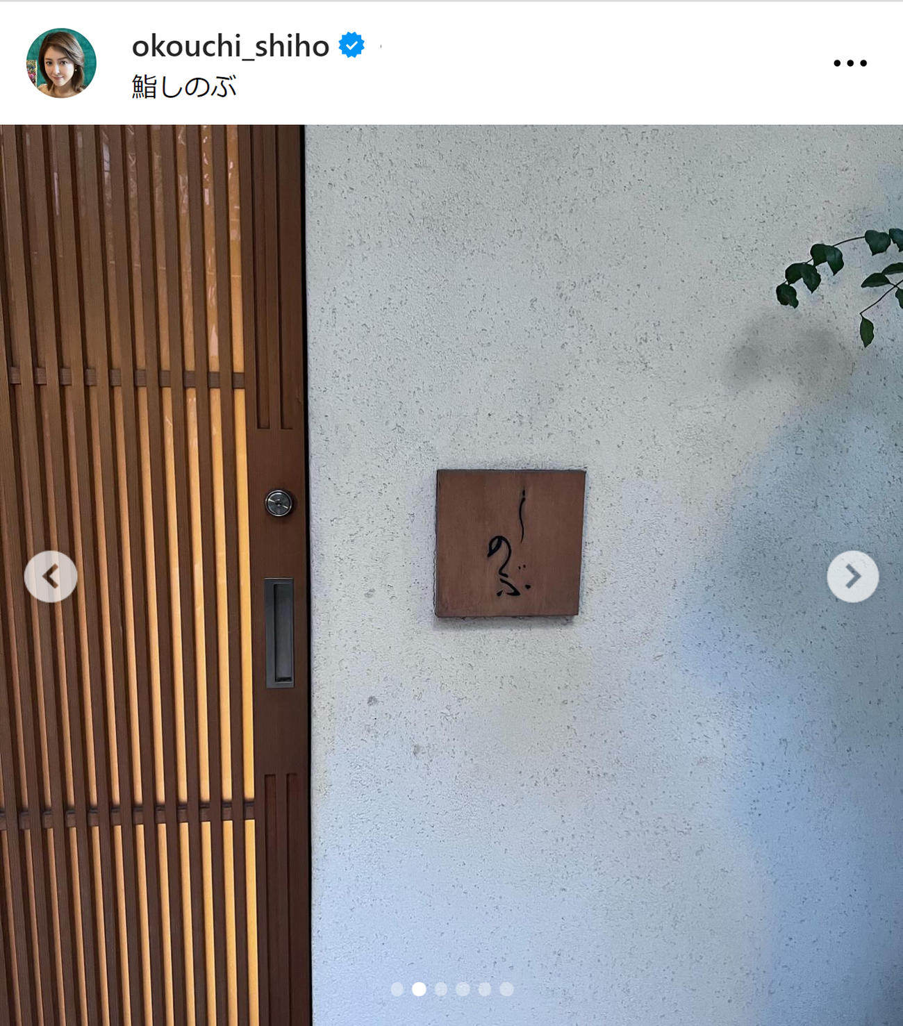 大河内志保のインスタグラムから