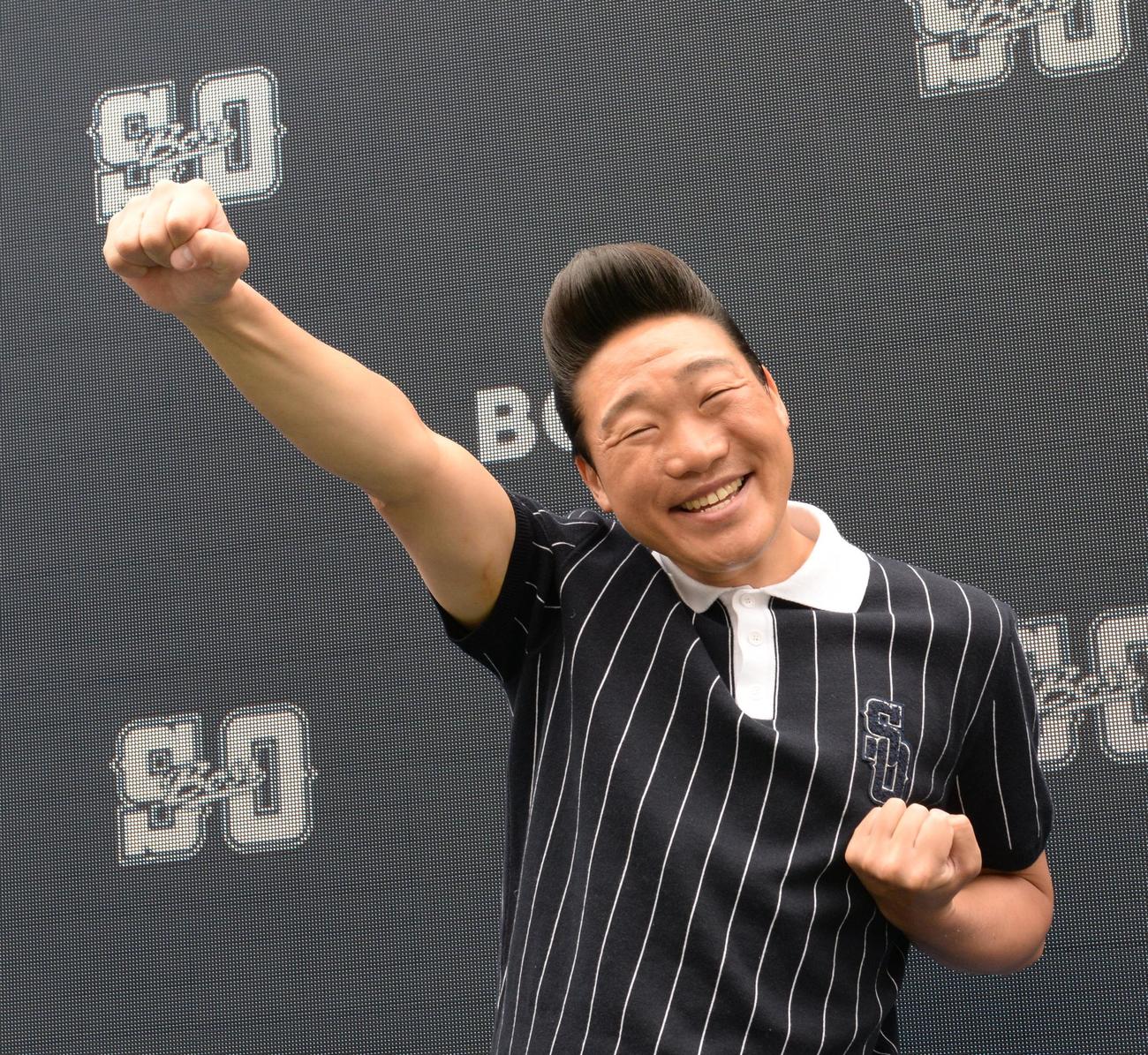 ファッションブランドBOSSの期間限定ストア「BOSS X SHOHEI OHTANI」のイベントを行った、みやぞん