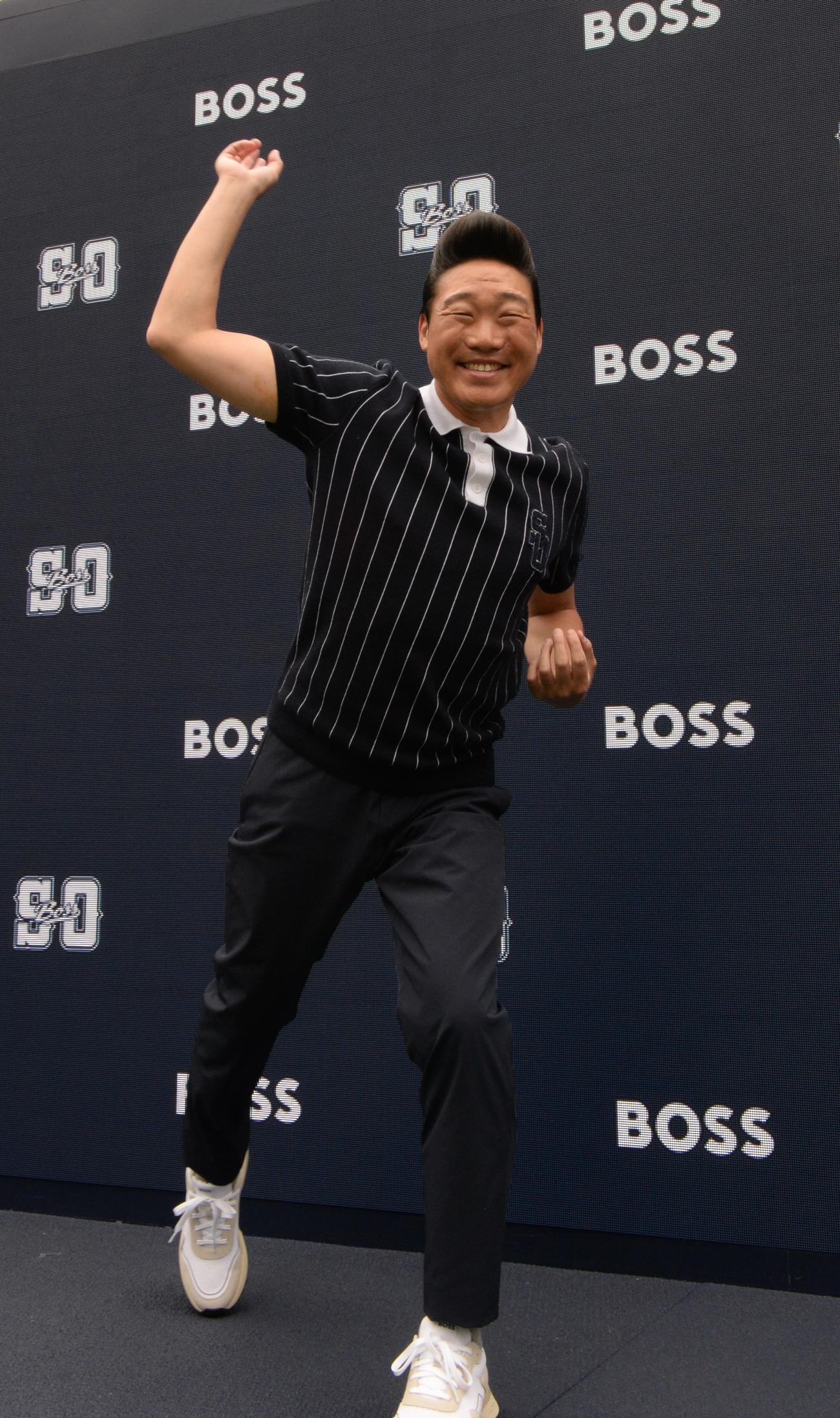 ファッションブランドBOSSの期間限定ストア「BOSS X SHOHEI OHTANI」のイベントを行った、みやぞん