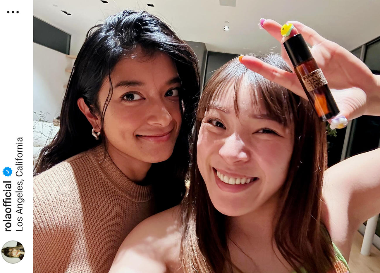 インスタグラムでフワちゃんとのツーショットを掲載したローラ