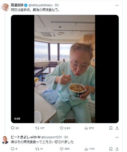高須克弥氏とビートきよしのXから