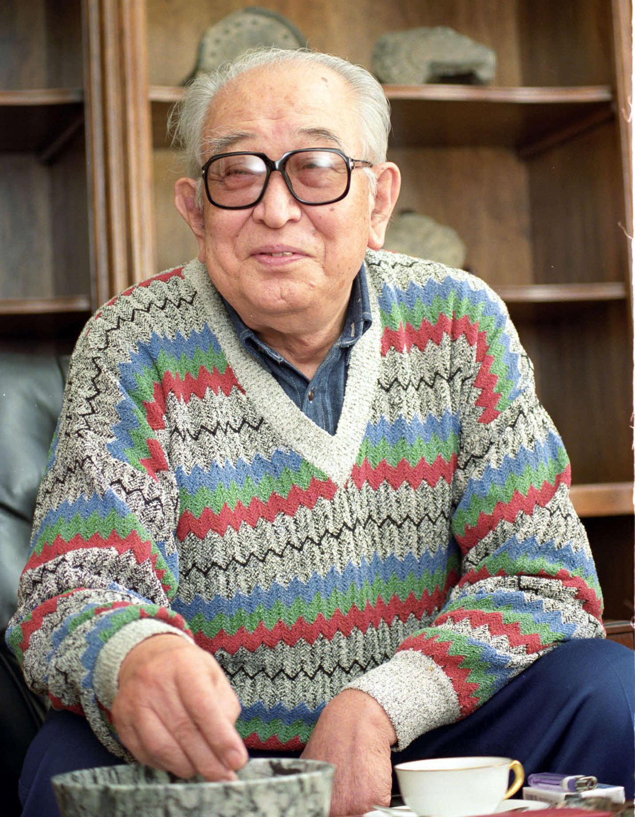 インタビューに答える黒澤明監督（91年4月撮影）