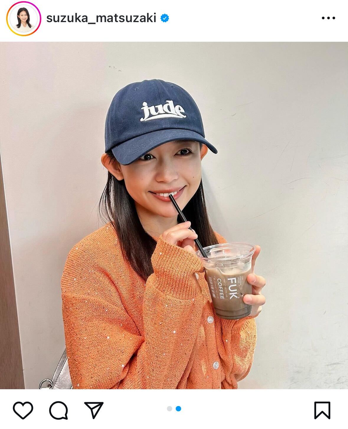 松崎涼佳アナウンサーインスタグラムから