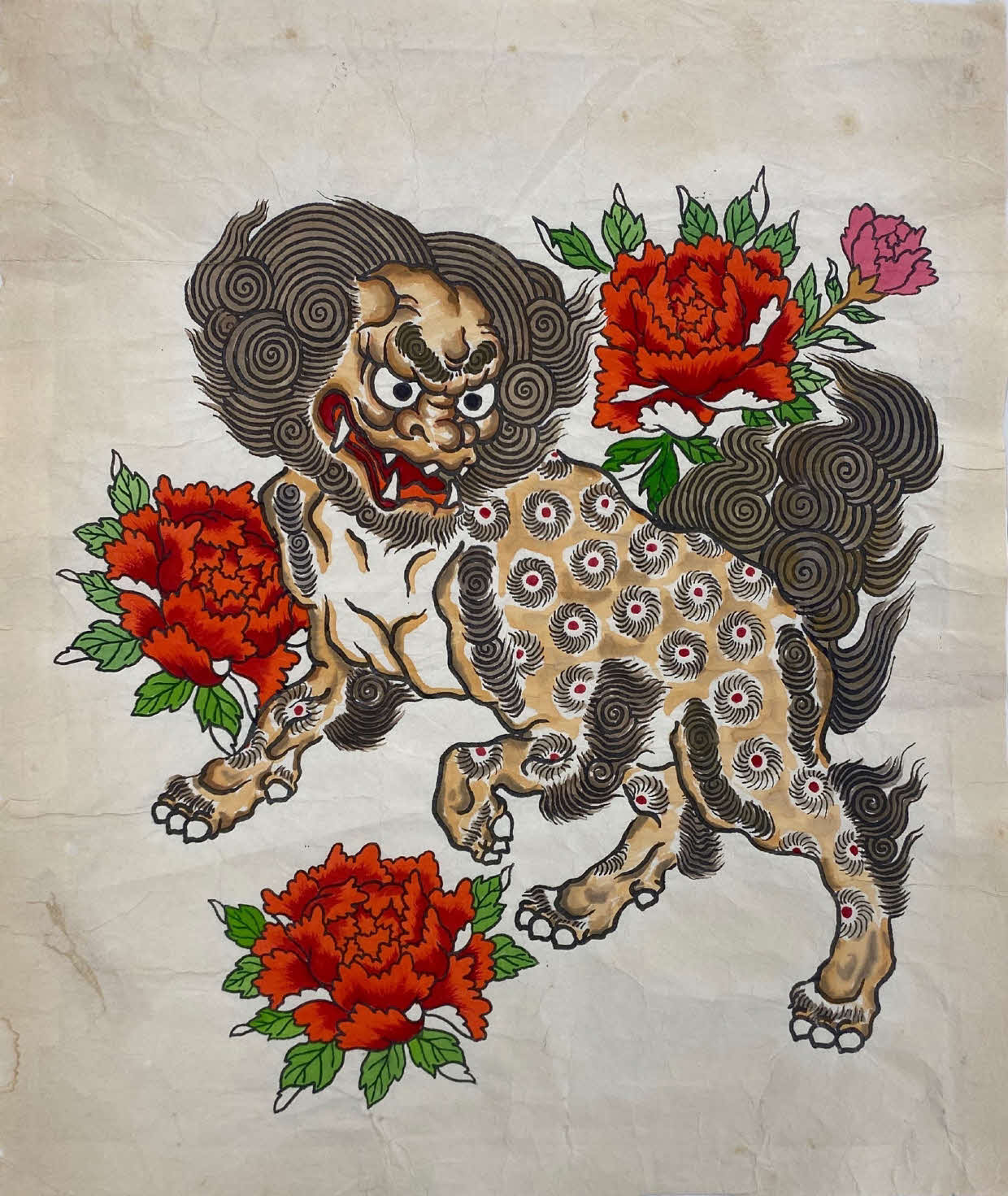 『昭和残侠伝人斬り唐獅子』の刺青絵（C）東映（C）毛利清二