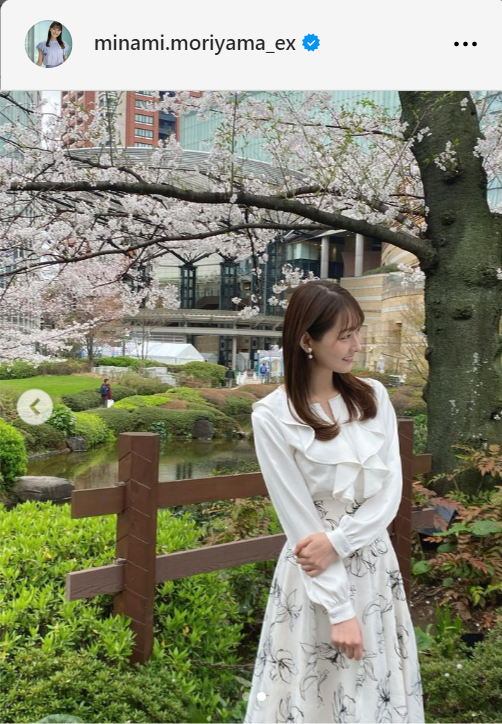 テレビ朝日森山みなみアナウンサーのインスタグラムから