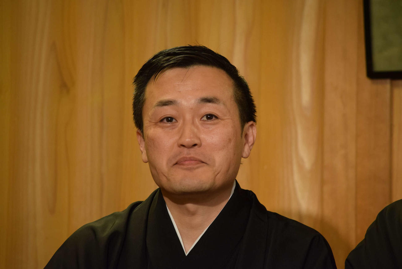 襲名会見に出席した桂そうば（撮影・阪口孝志）