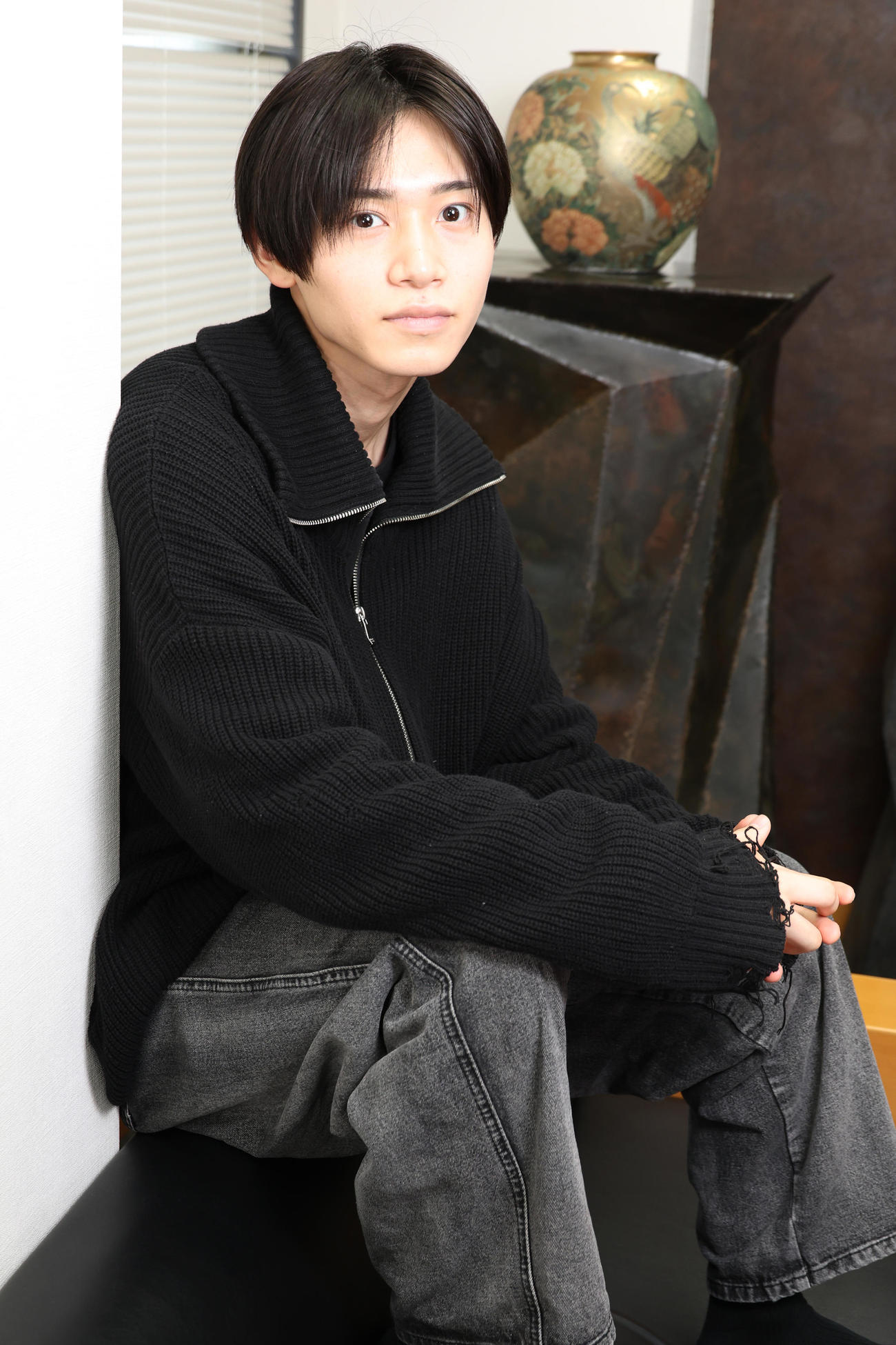 主演ドラマと歌唱について思いを語る佐藤瑠雅（撮影・中島郁夫）