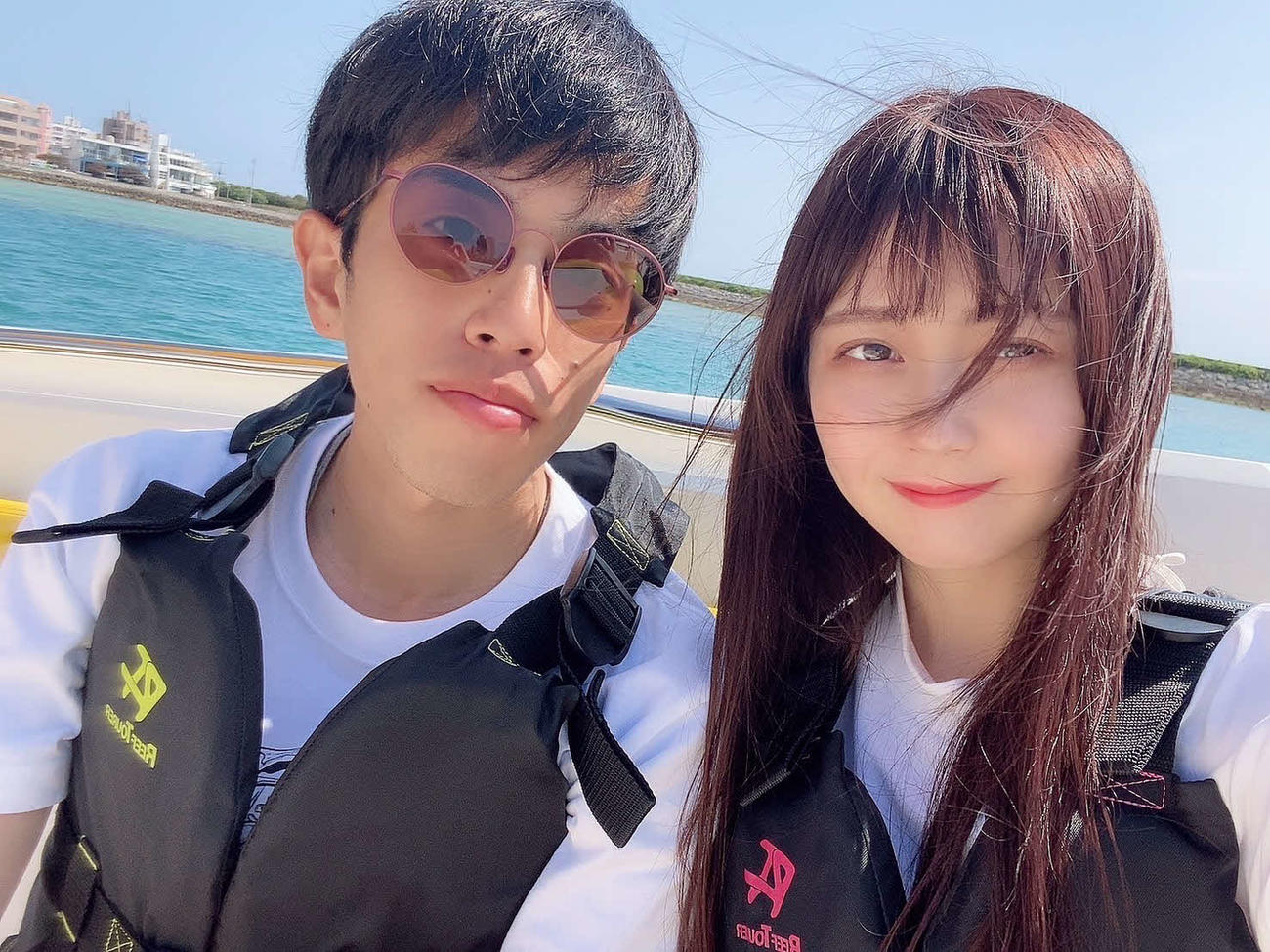 「新婚さんいらっしゃい！」に出演した下田裕太、金久保芽衣（右）夫妻
