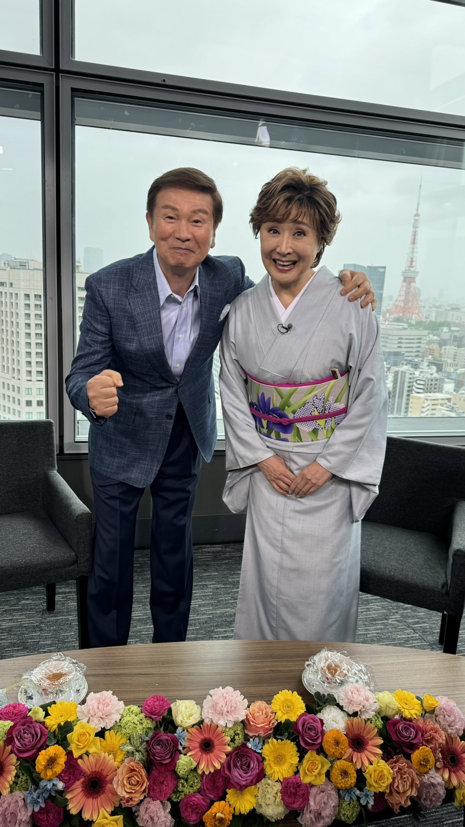 森田健作（左）と小林幸子