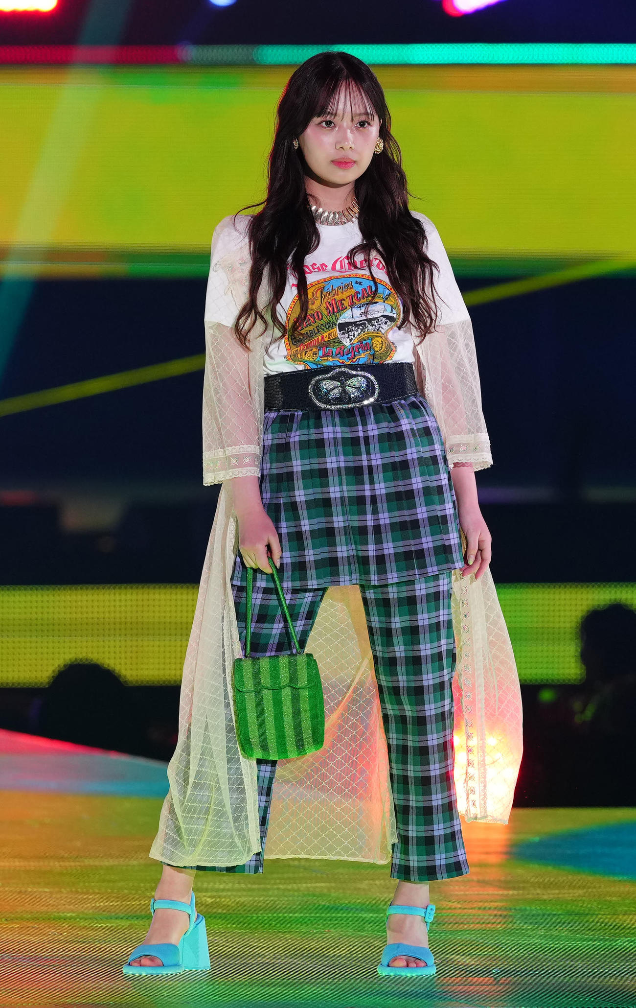 「Rakuten GirlsAward 2024 S／S」に登場する日向坂46の濱岸ひより（撮影・江口和貴）