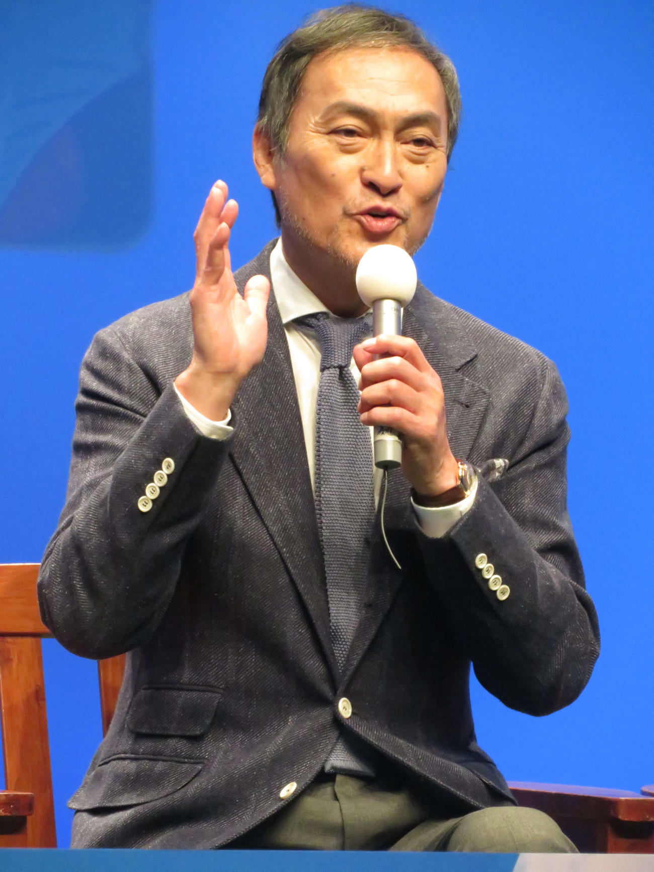 テレビ東京開局60周年特別企画ドラマスペシャル「生きとし生けるもの」記者会見に出席した渡辺謙