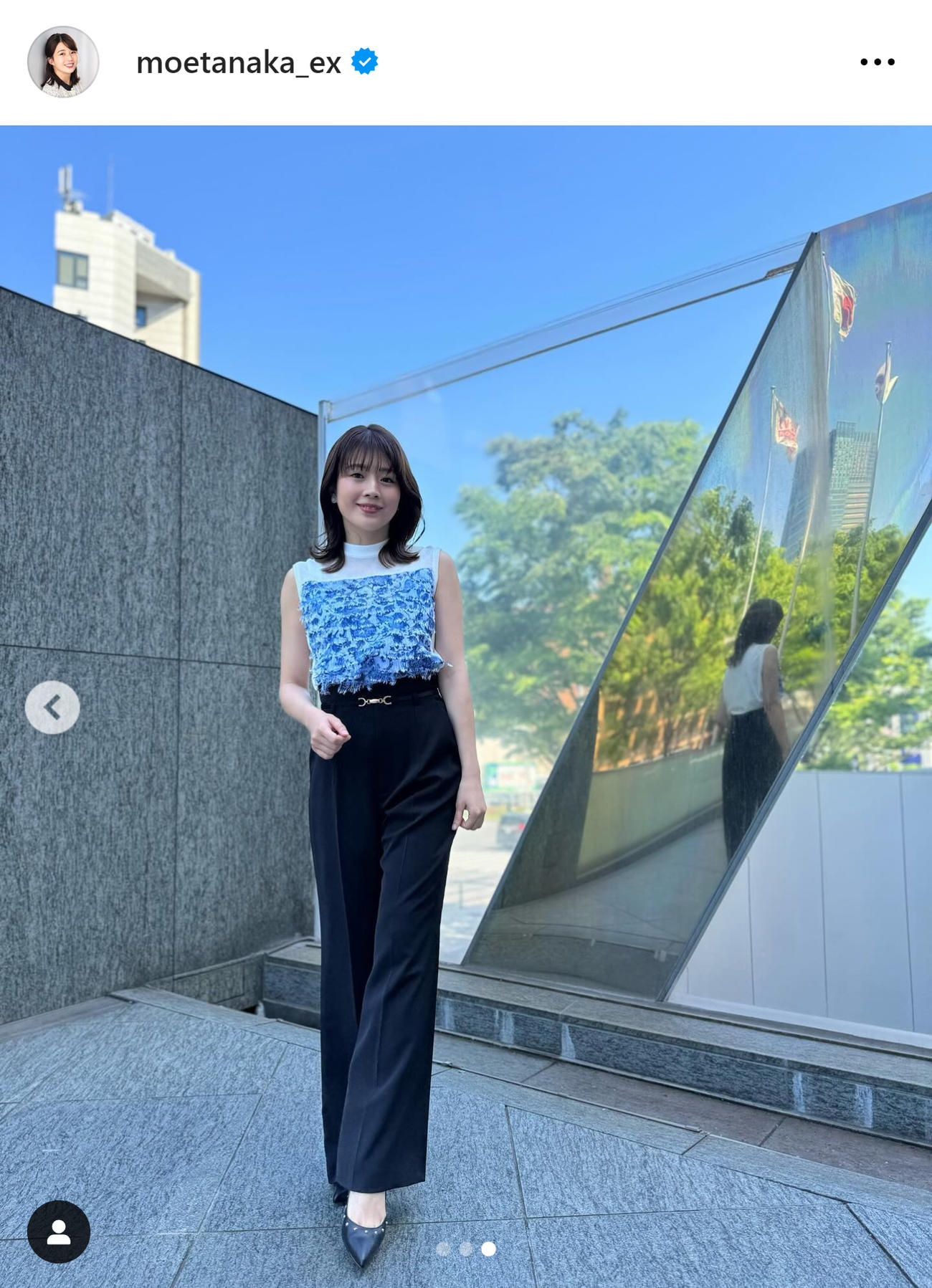 テレ朝田中萌アナのインスタグラムから