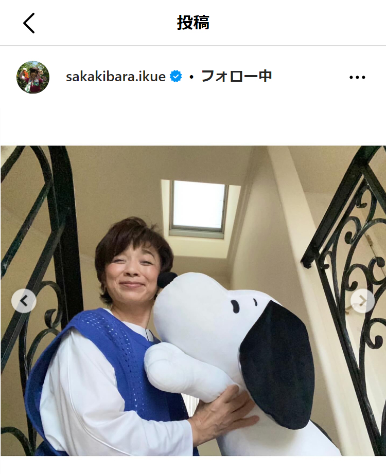 榊原郁恵のインスタグラムから