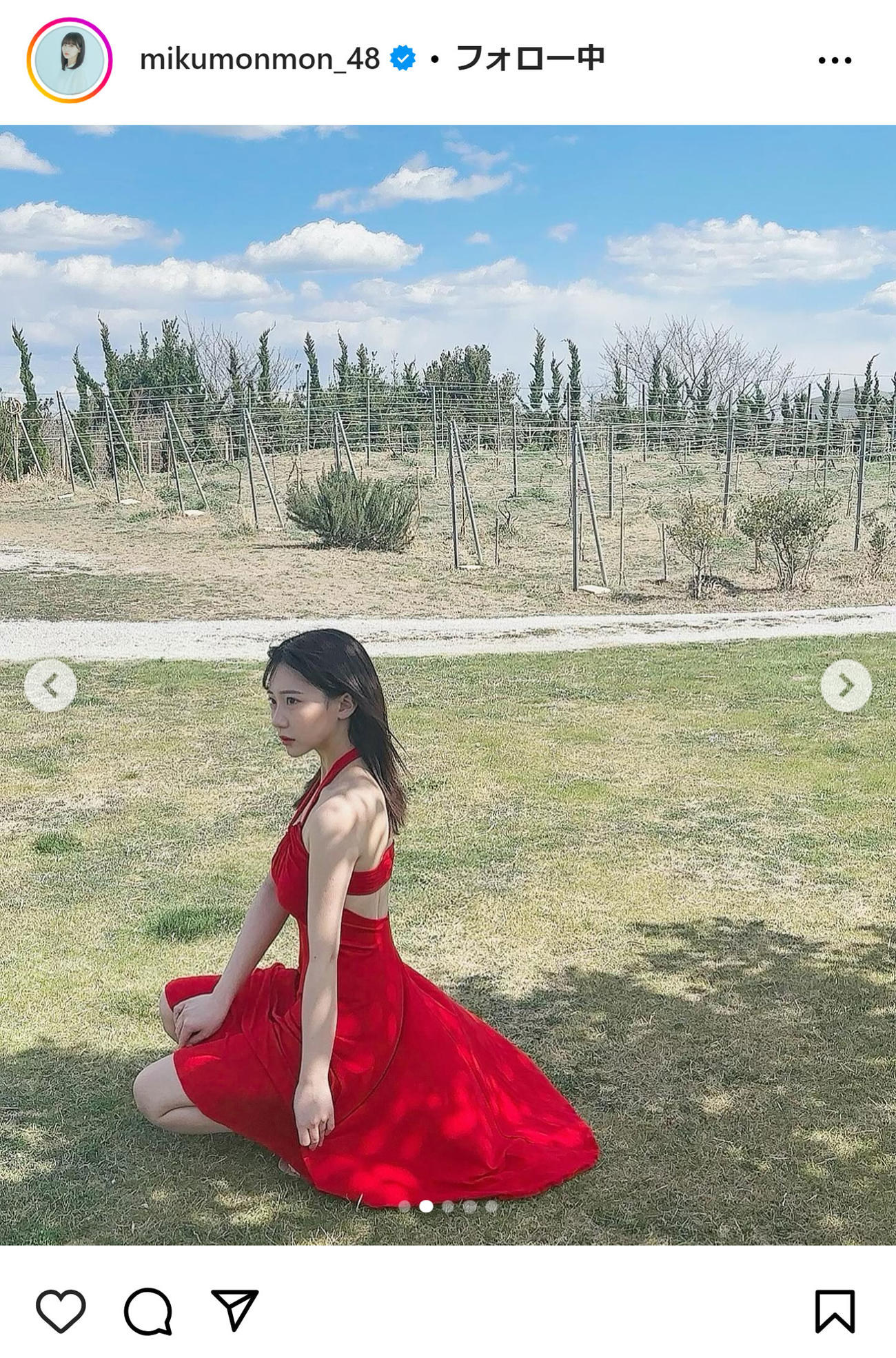 田中美久のインスタグラムから