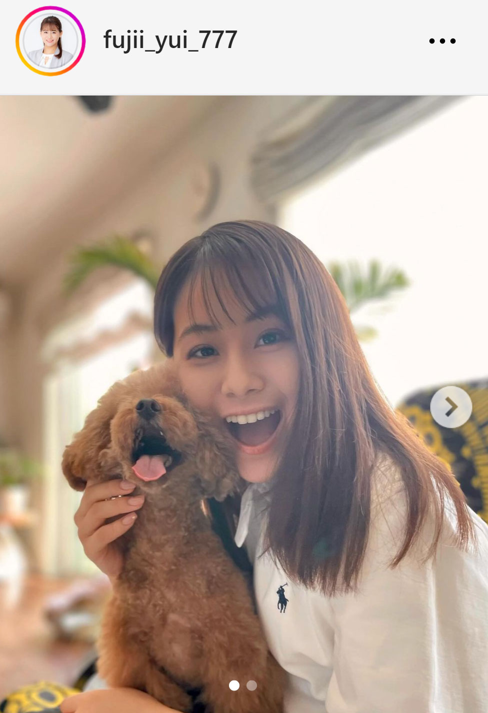 藤井由依アナのインスタグラムから