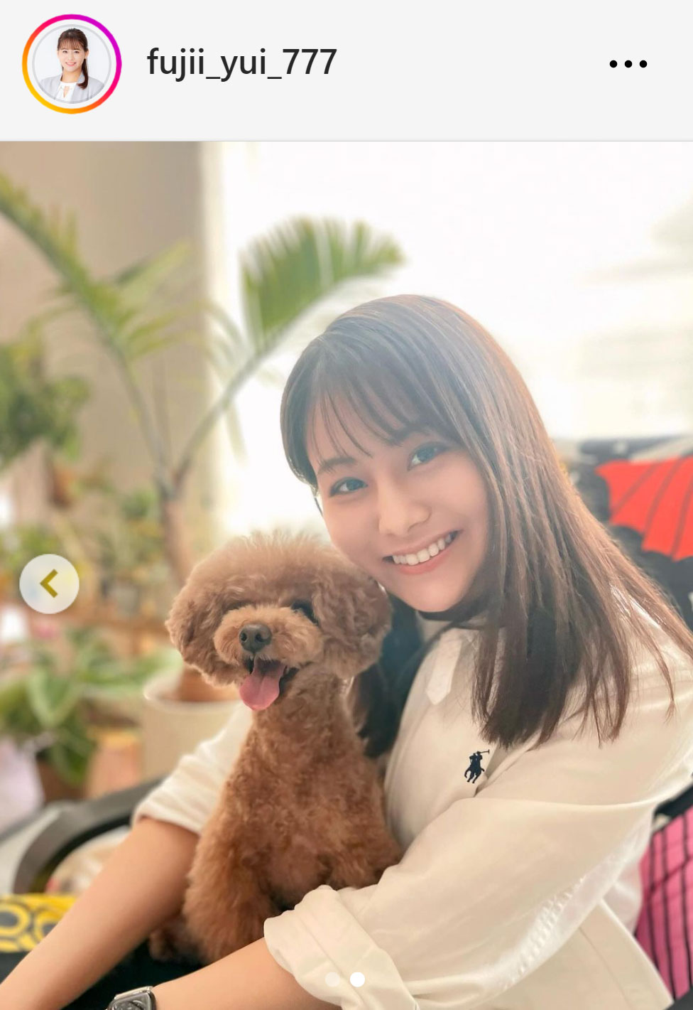 藤井由依アナのインスタグラムから