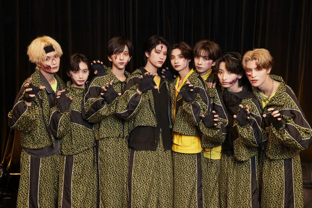 ICExの、左から中村旺太郎、山本龍人、八神遼介、阿久根温世、志賀李玖、竹野世梛、筒井俊旭、千田波空斗