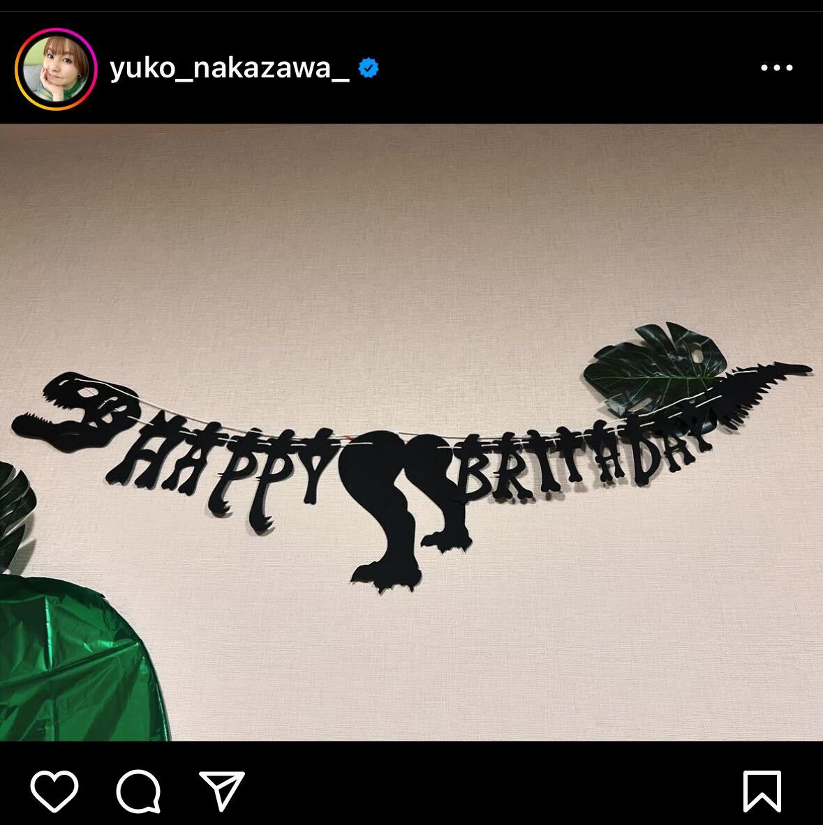 中澤裕子インスタグラムから