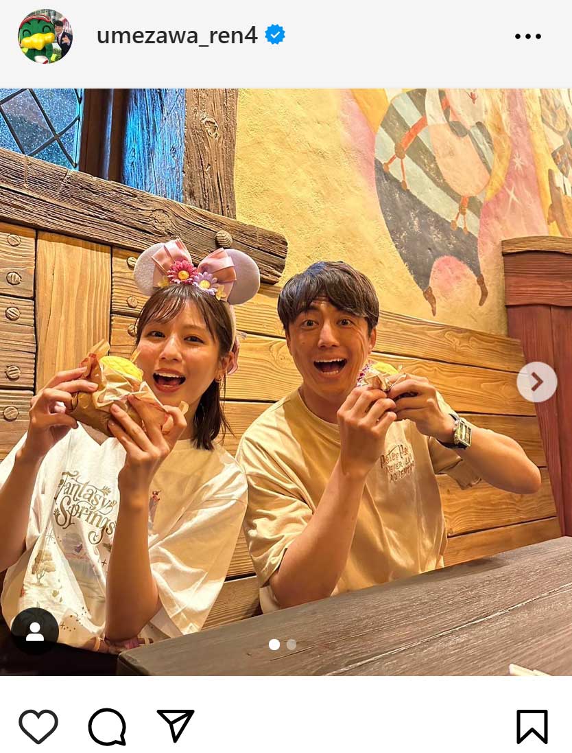 梅澤廉アナのインスタグラムから