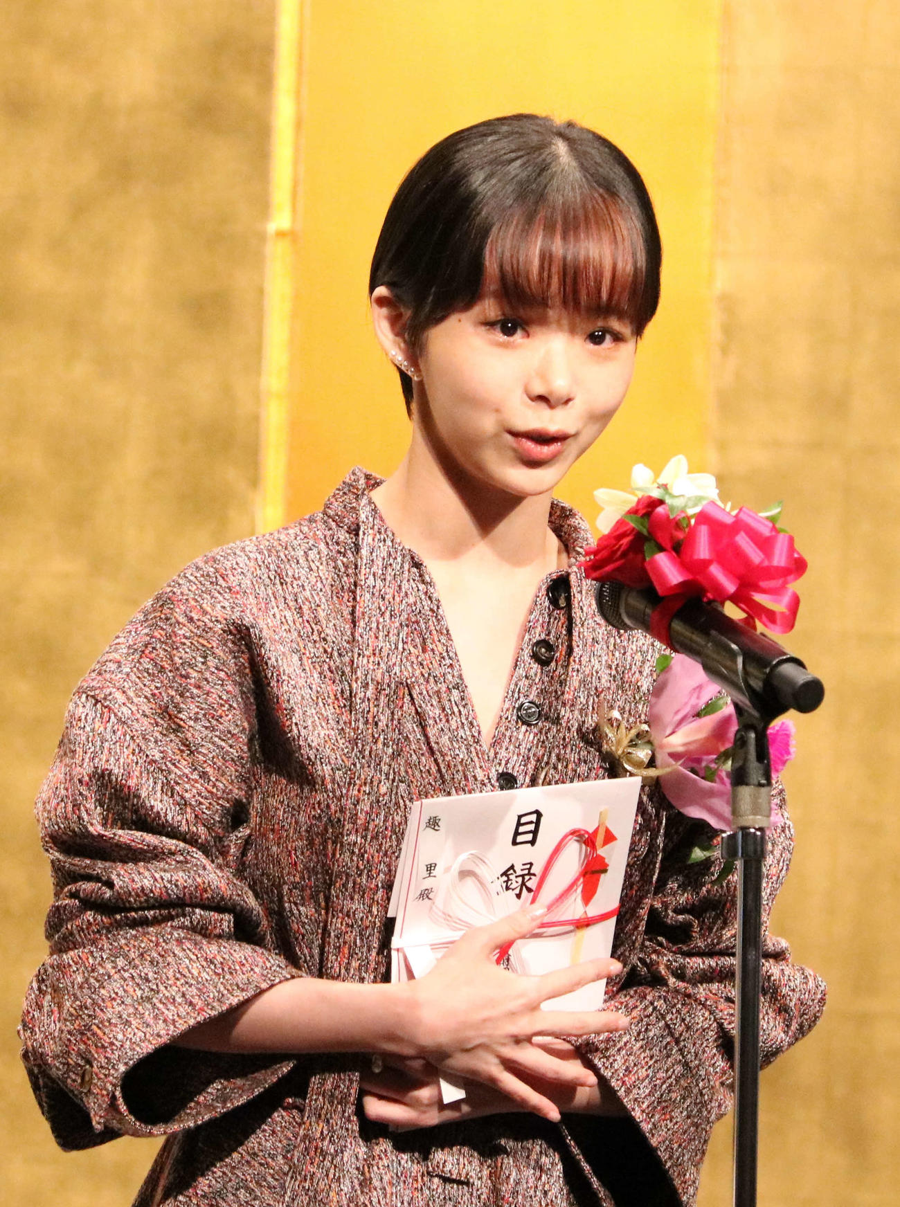 橋田賞新人賞を受賞した趣里（撮影・水谷京裕）