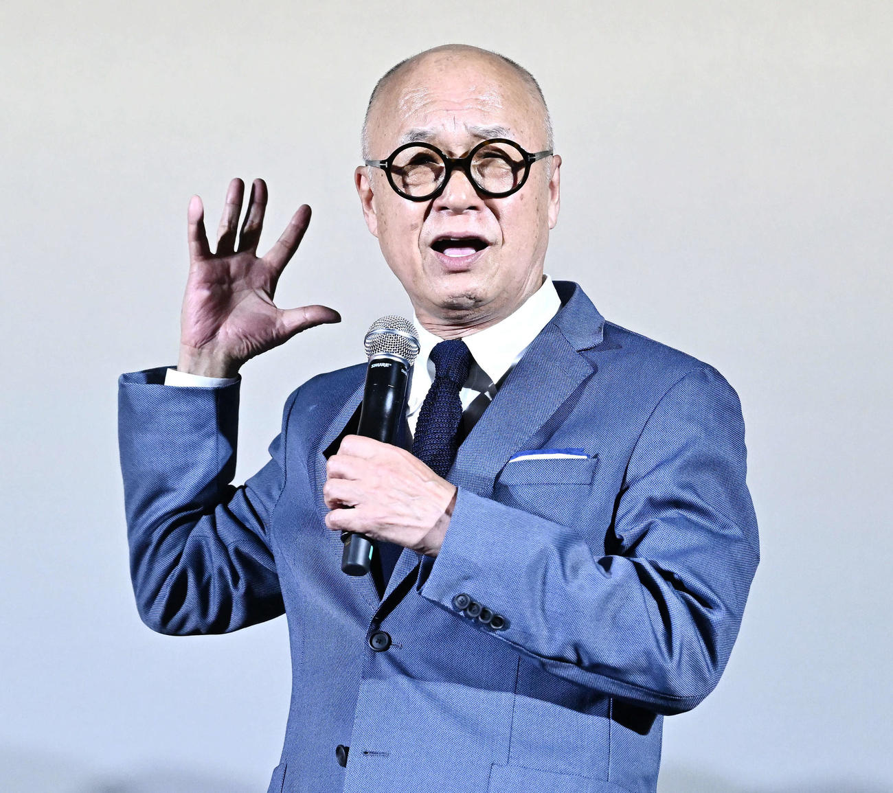 公開記念舞台あいさつでトークする田山涼成（撮影・滝沢徹郎）