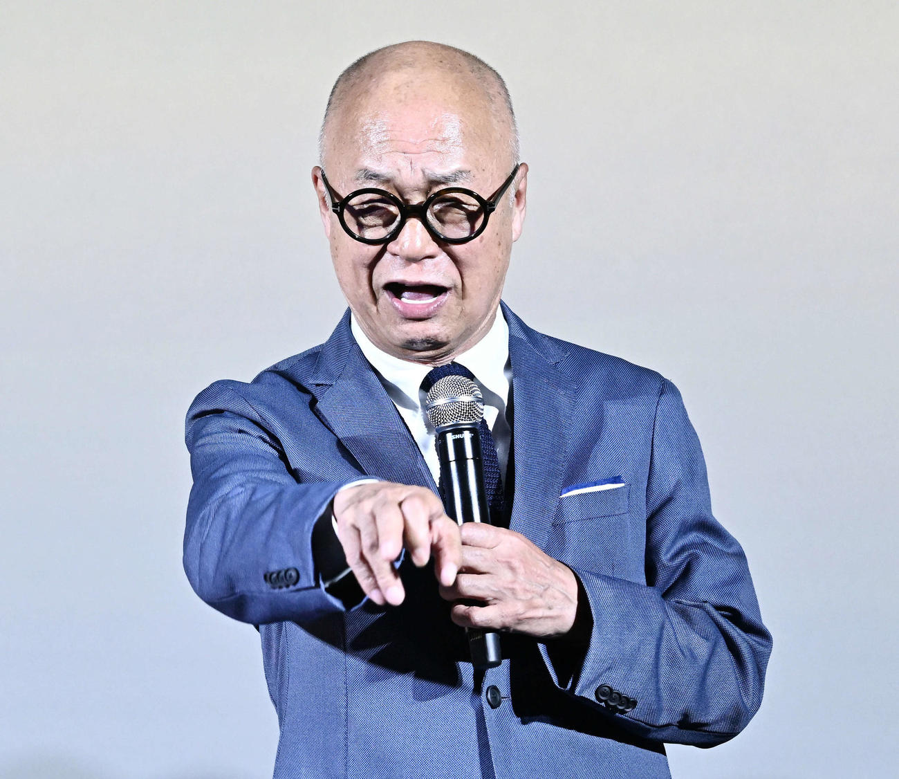 公開記念舞台あいさつでトークする田山涼成（撮影・滝沢徹郎）