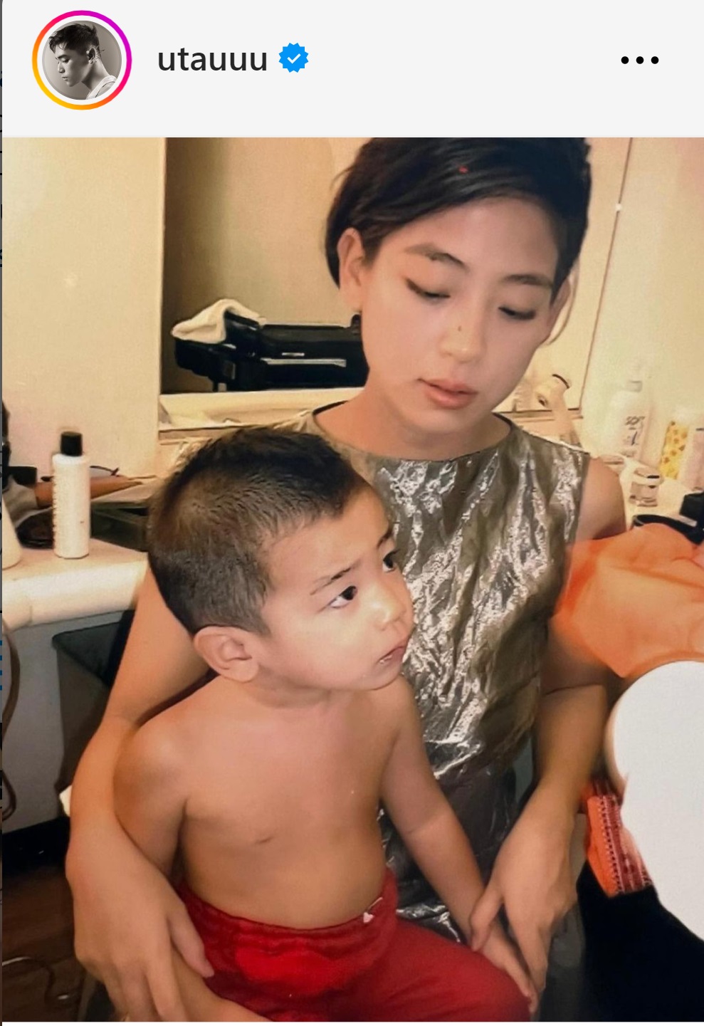 モデルのUTAのインスタグラムから