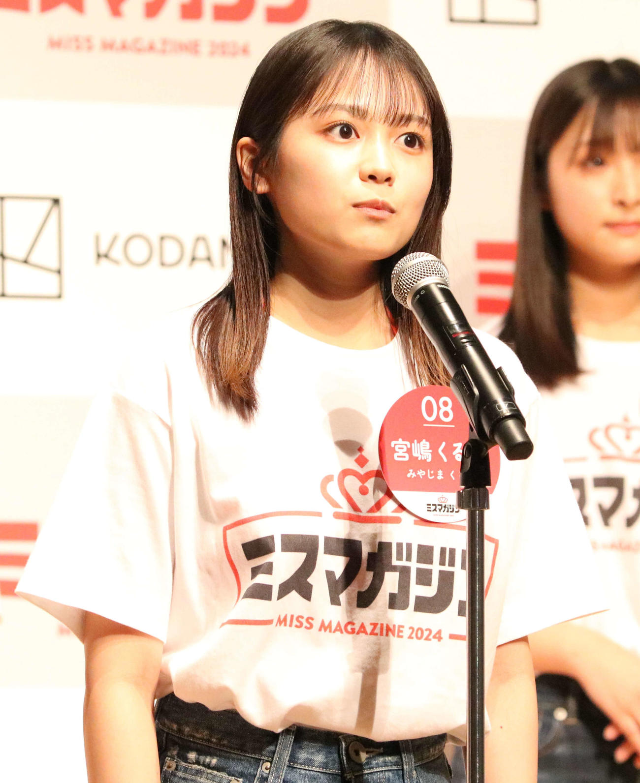 「ミスマガジン2024ベスト16お披露目イベント」に登壇した宮嶋くるみ（撮影・水谷京裕）