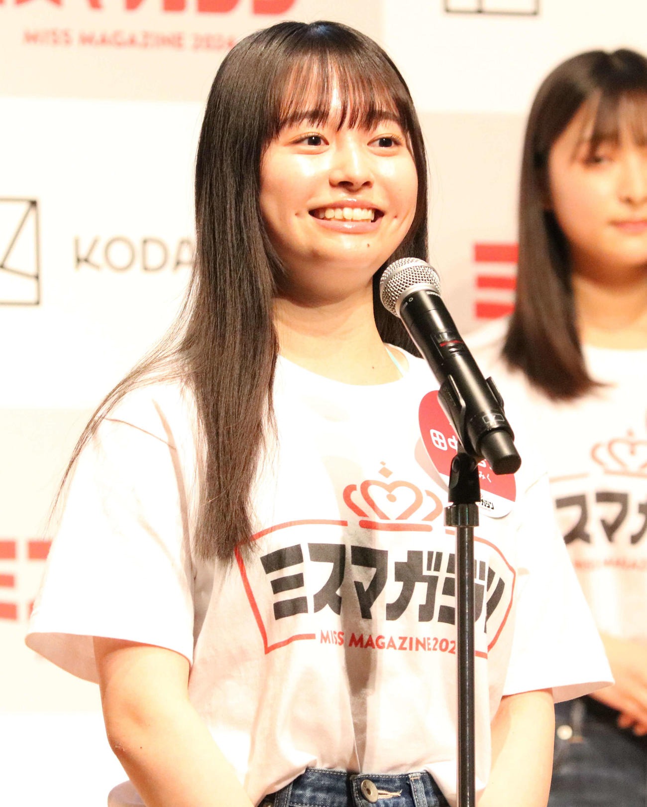 「ミスマガジン2024ベスト16お披露目イベント」に登壇した田中碧空（撮影・水谷京裕）