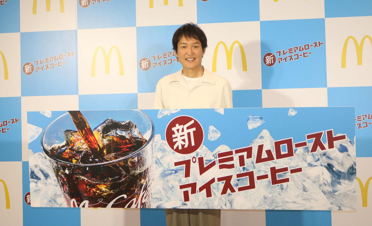 マクドナルドのイベントに出席した千原ジュニア（撮影・深田雄智）