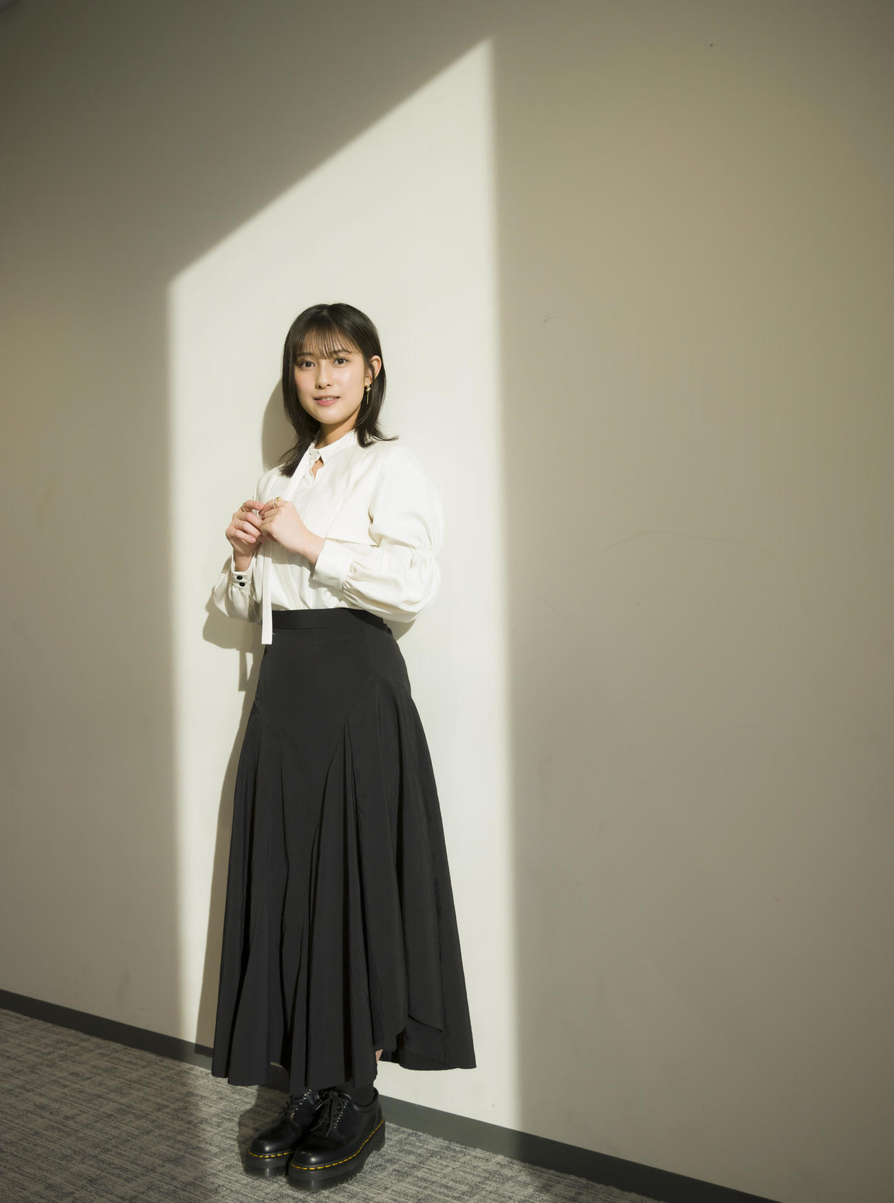 ドラマで気象災害から人命を守る役を演じる玉田志織。自らの被災経験から特別な思いも胸に役に臨む（撮影・垰建太）