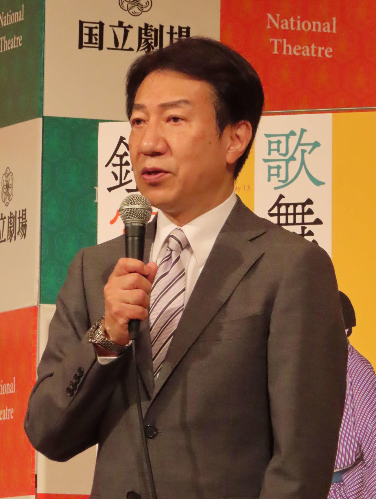 6月歌舞伎鑑賞教室「恋飛脚大和往来－封印切－」について話す市川高麗蔵