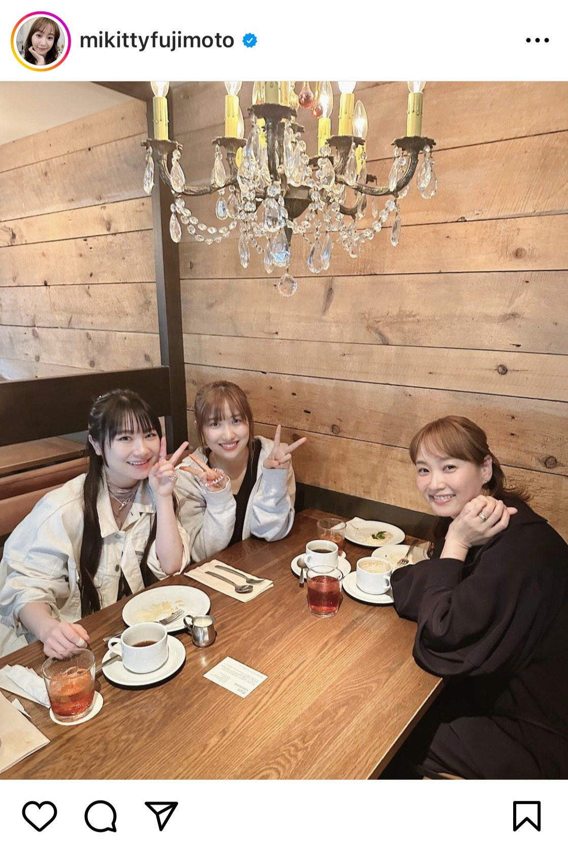 藤本美貴のインスタグラムから