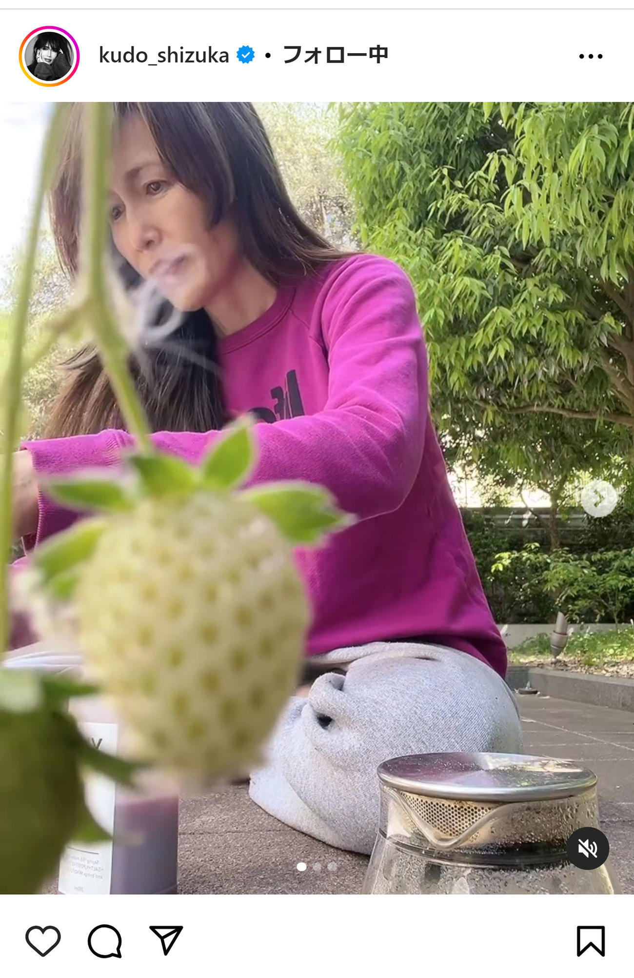 工藤静香のインスタグラムから