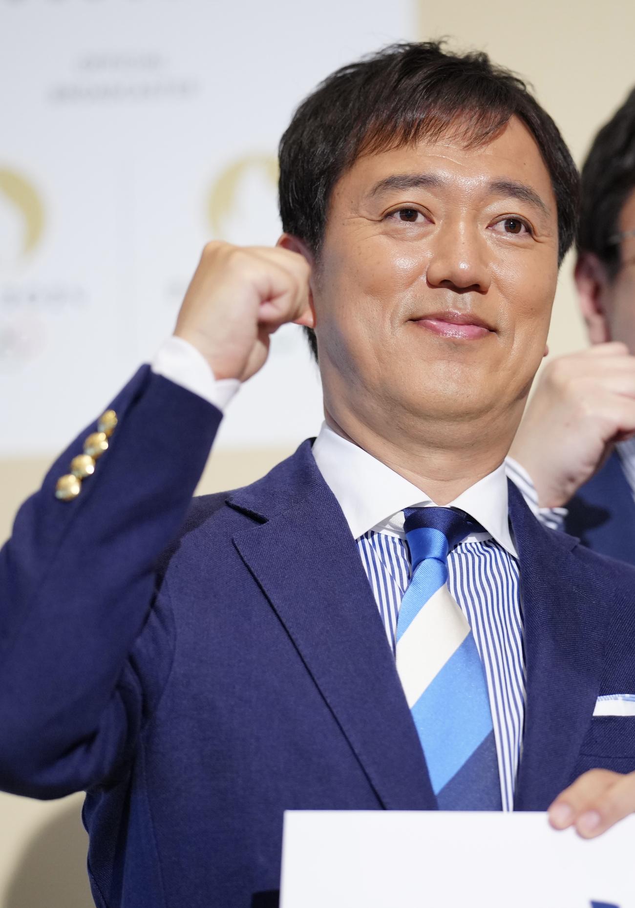 NHKのパリ五輪の開会式中継キャスターを務める伊藤慶太アナウンサー（撮影・垰建太）