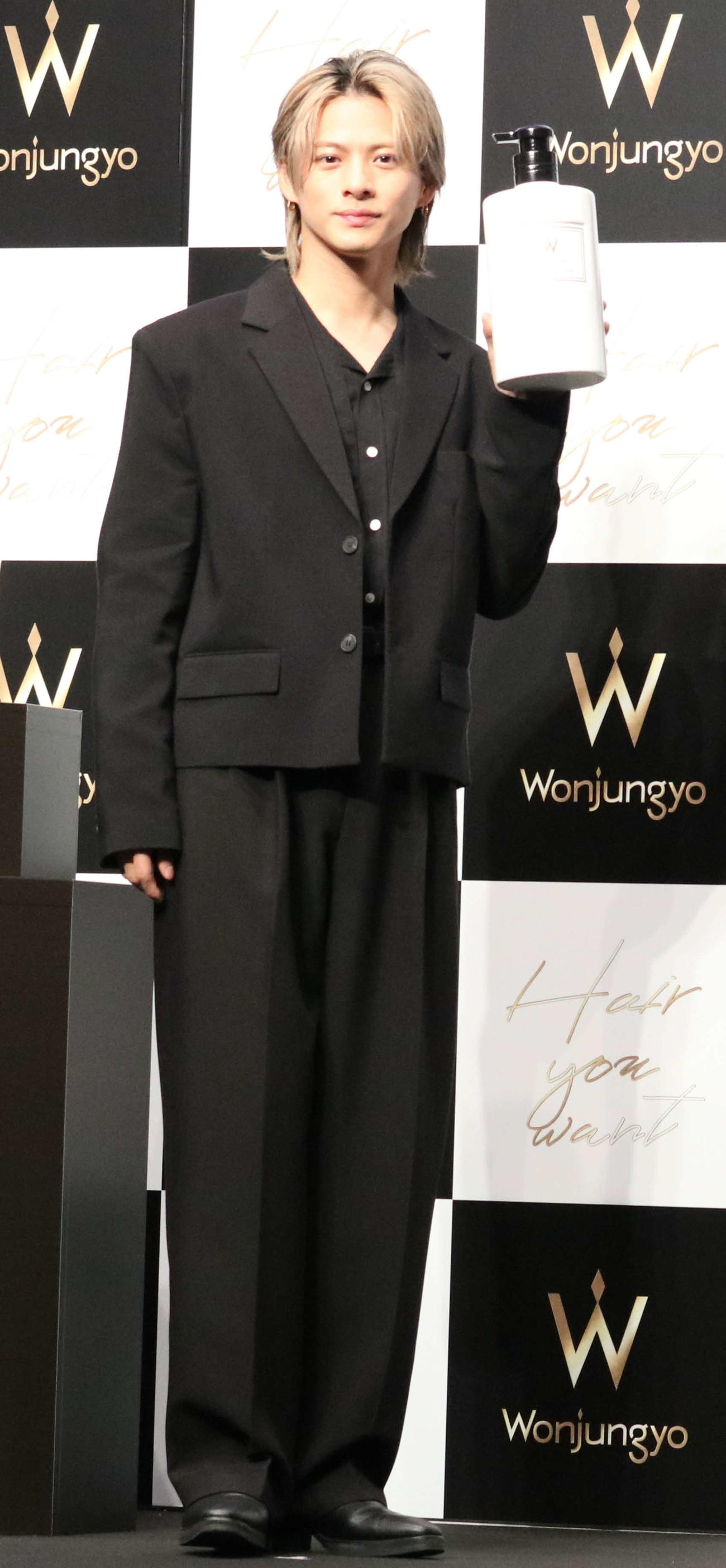 「Wonjungyo」ヘアケアラインデビュー・CM発表会に出席した平野紫耀（撮影・水谷京裕）